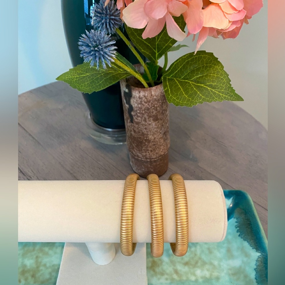 J. Crew gold stretch bangle bracelets. New.